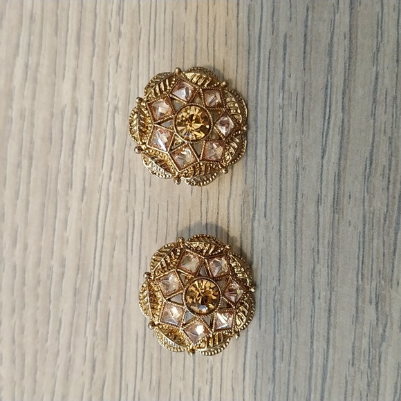 Vintage crystal gemstone diamonique multi cut sparking we earring. - Picture 4 of 6